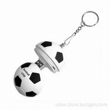 Football USB Flash Drive with Dual Security Function, Supports USB 2.0 Configuration, Free Sample